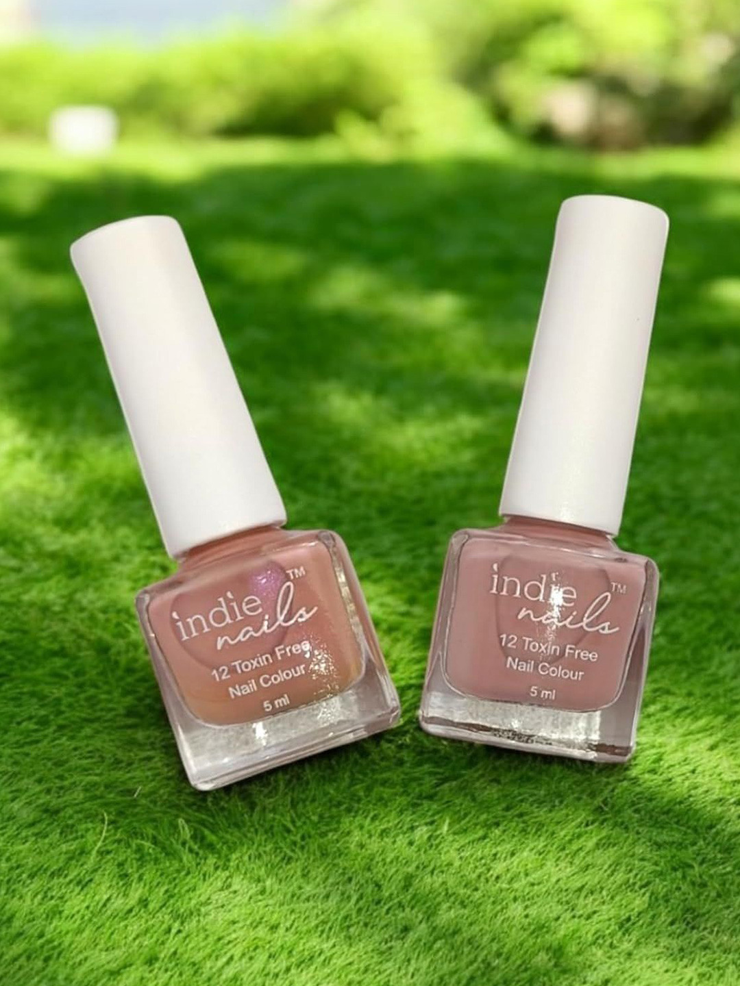 Indie Nails Women Set Of 2 Shimmer Blush Long-Wearing Glossy Color Nail Polish