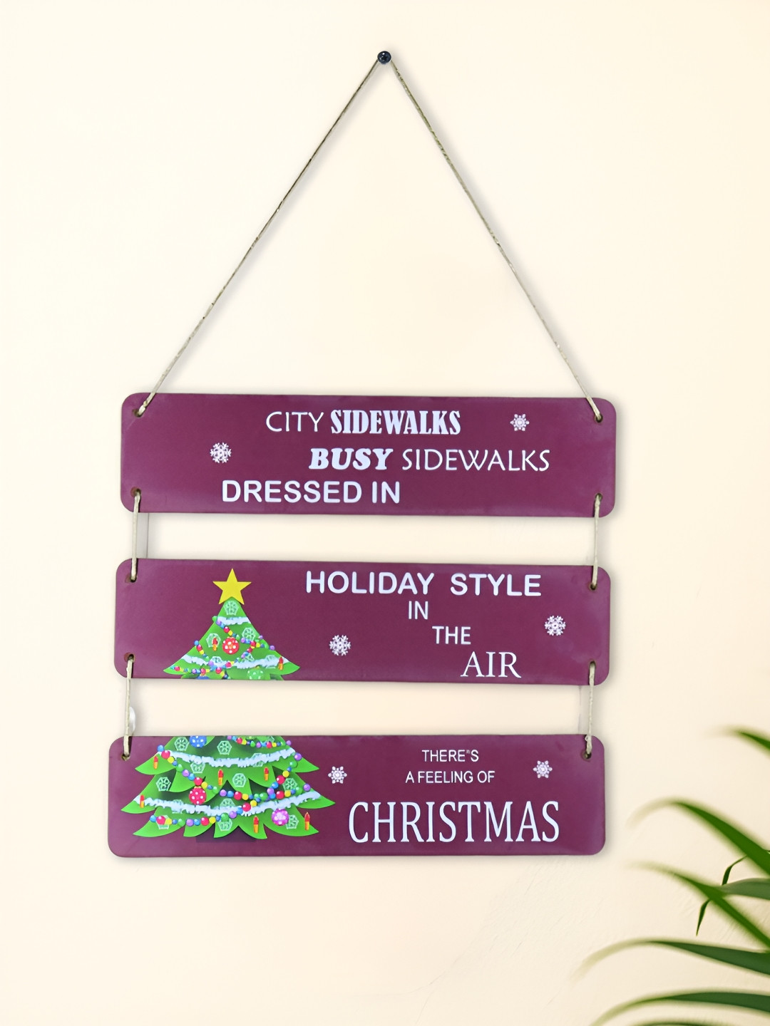 INTERNATIONAL GIFT Purple & White Christmas Quote Wall Hanging