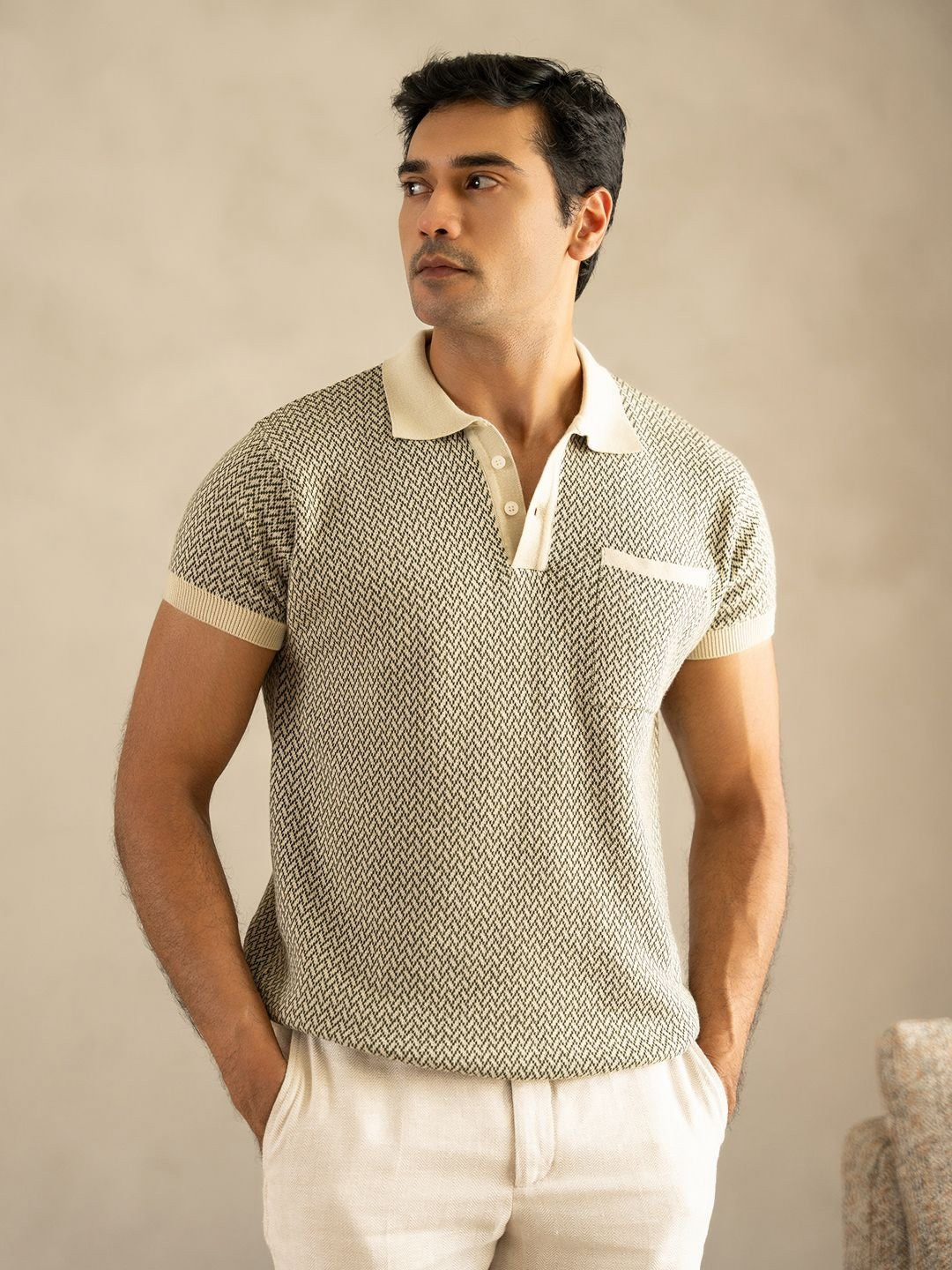VELLURE Mens Half-Sleeve Printed Polo T-Shirt Pure Cotton