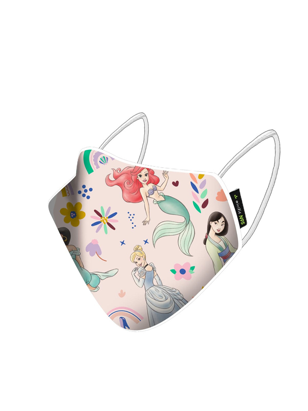 Airific Kids Beige & Purple Printed 3-Ply Reusable Cloth Mask