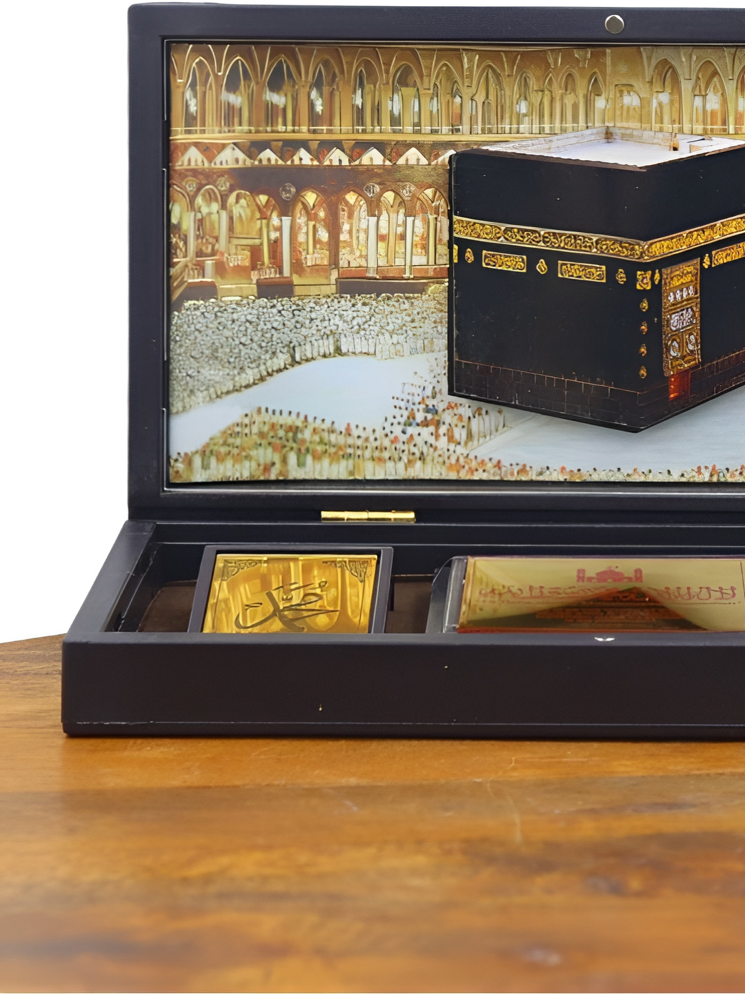 INTERNATIONAL GIFT Gold-Toned & Black Mecca Madina Portable Spiritual Box