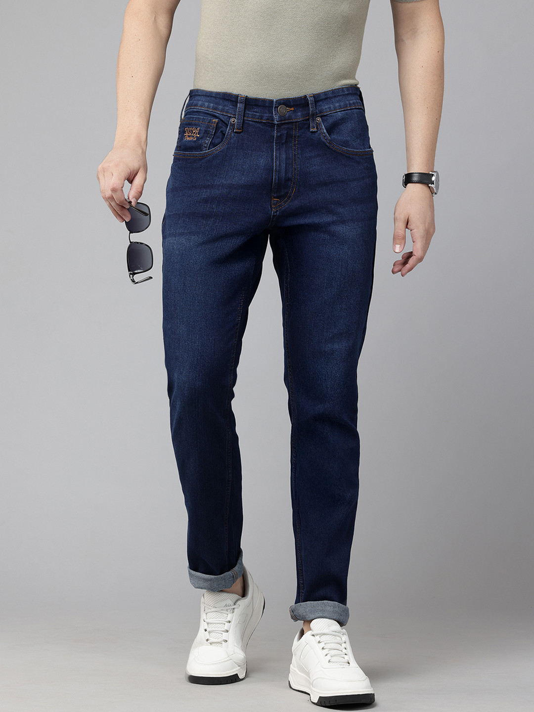 U.S. Polo Assn. Denim Co. Men Brandon Light Fade Stretchable Slim Tapered Fit Jeans