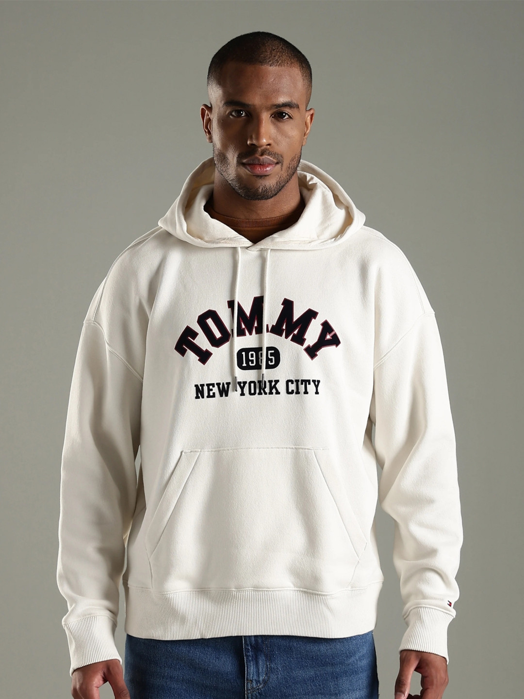 Tommy Hilfiger U.S Men Brand Logo Printed Hooded Pullover