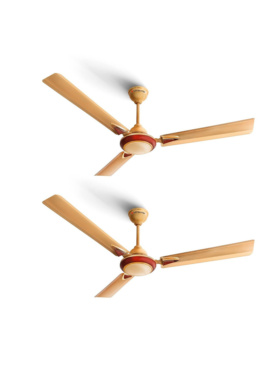 Longway Pack of 2 Golden Starlite-1 P2 1200 mm Ultra High Speed 3 Blade Ceiling Fan