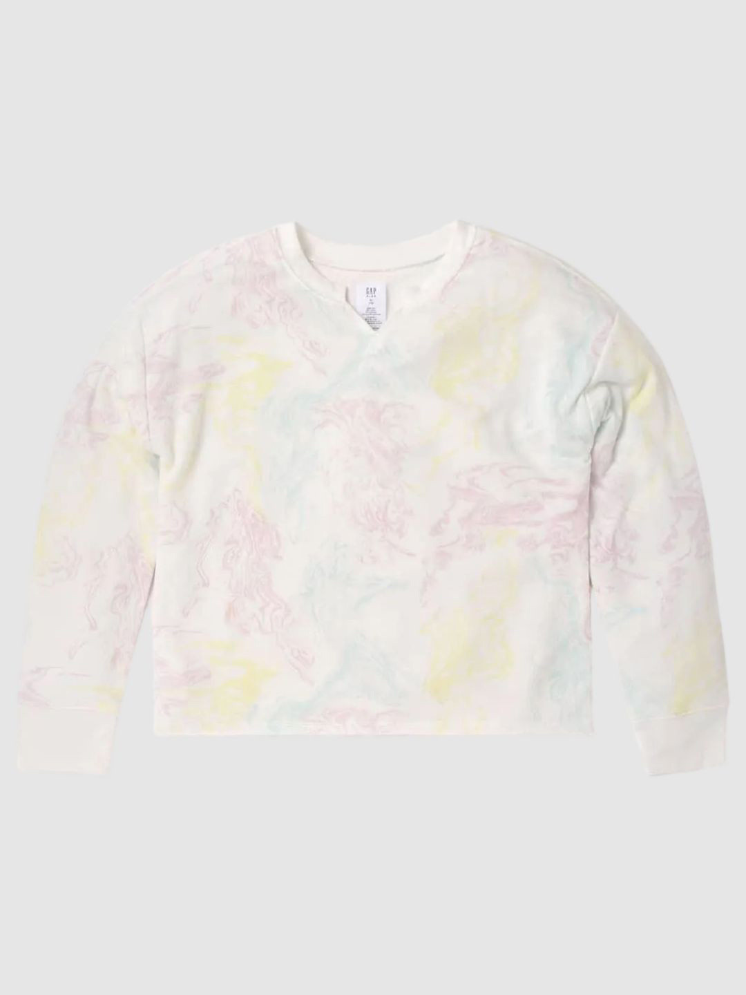 GAP Girls Marble Printed Pure Cotton Crew Neck Sweatshirt