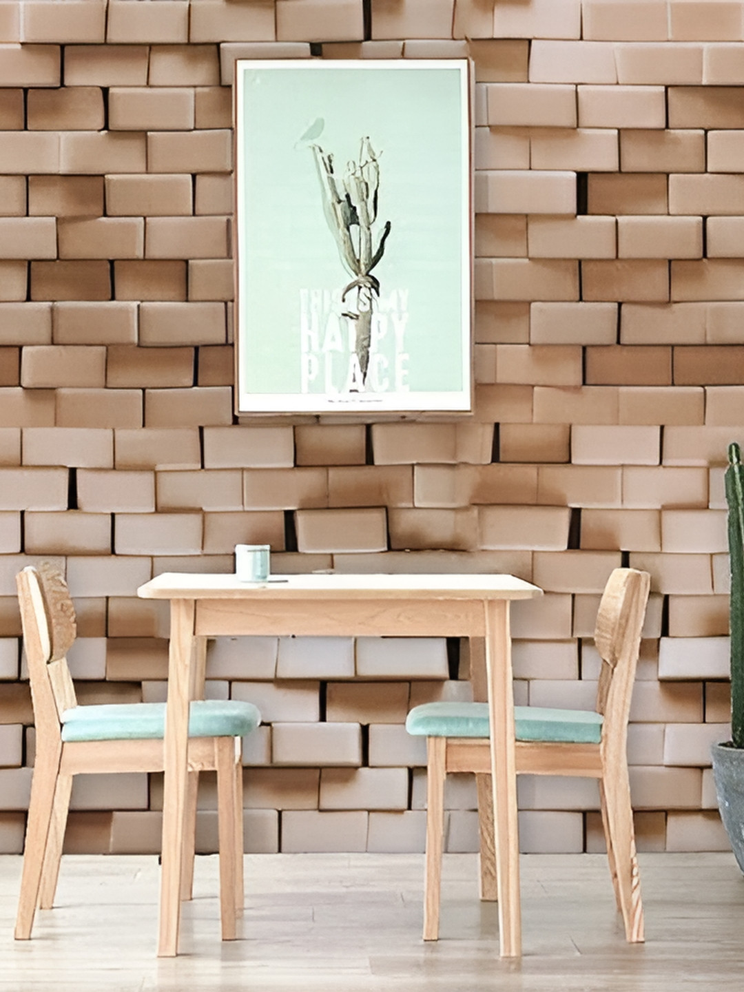 WOLPIN Brown & Cream Colored Abstract Printed Creamic Wallpaper