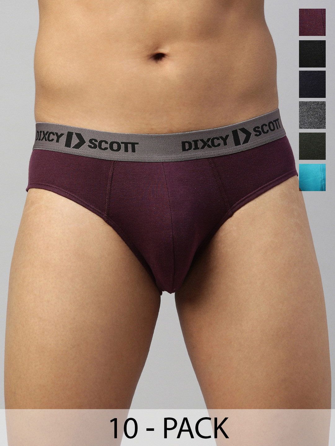 DIXCY SCOTT MAXIMUS Pack Of 10 Pure Cotton Basic Briefs MAXB03 SIZZLE-BRF-1/10