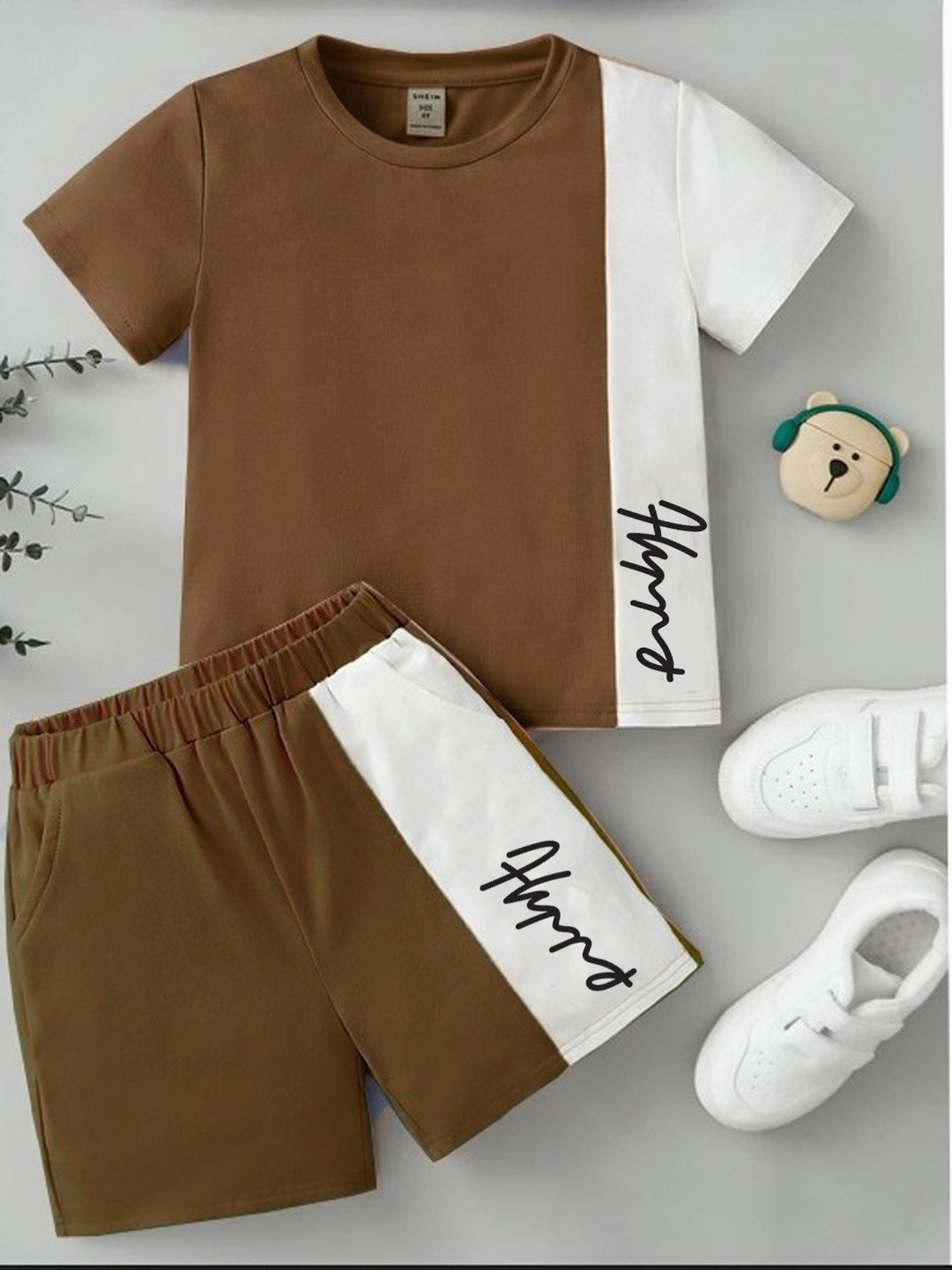 TITTOM Unisex Kids Printed T-shirt with Shorts