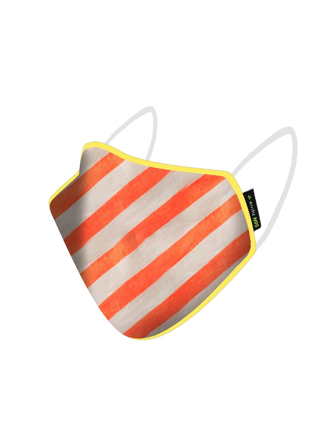 Airific Unisex Orange & White Striped 3-Ply N95 Sustainable Protective Mask