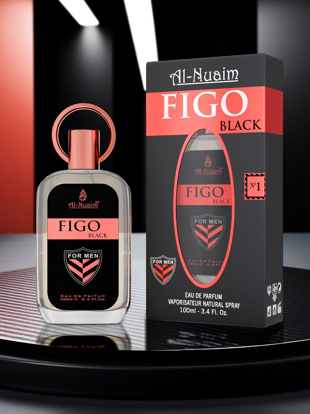 Al-Nuaim Men Figo Black Long Lasting Eau De Parfum - 100 ml