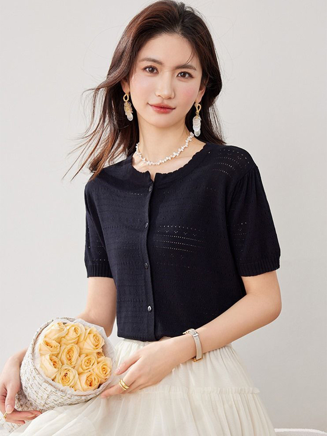 StyleCast Women Self Design Sweater