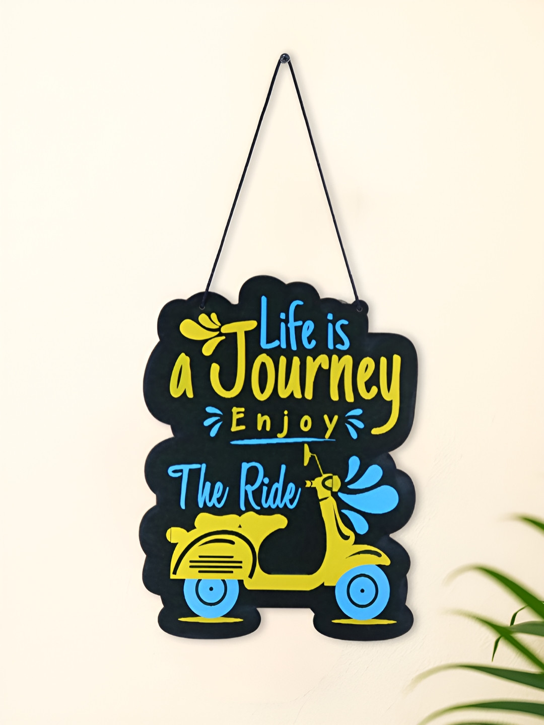 INTERNATIONAL GIFT Black & Blue Textured Wooden Motivational Quote Wall Hangings