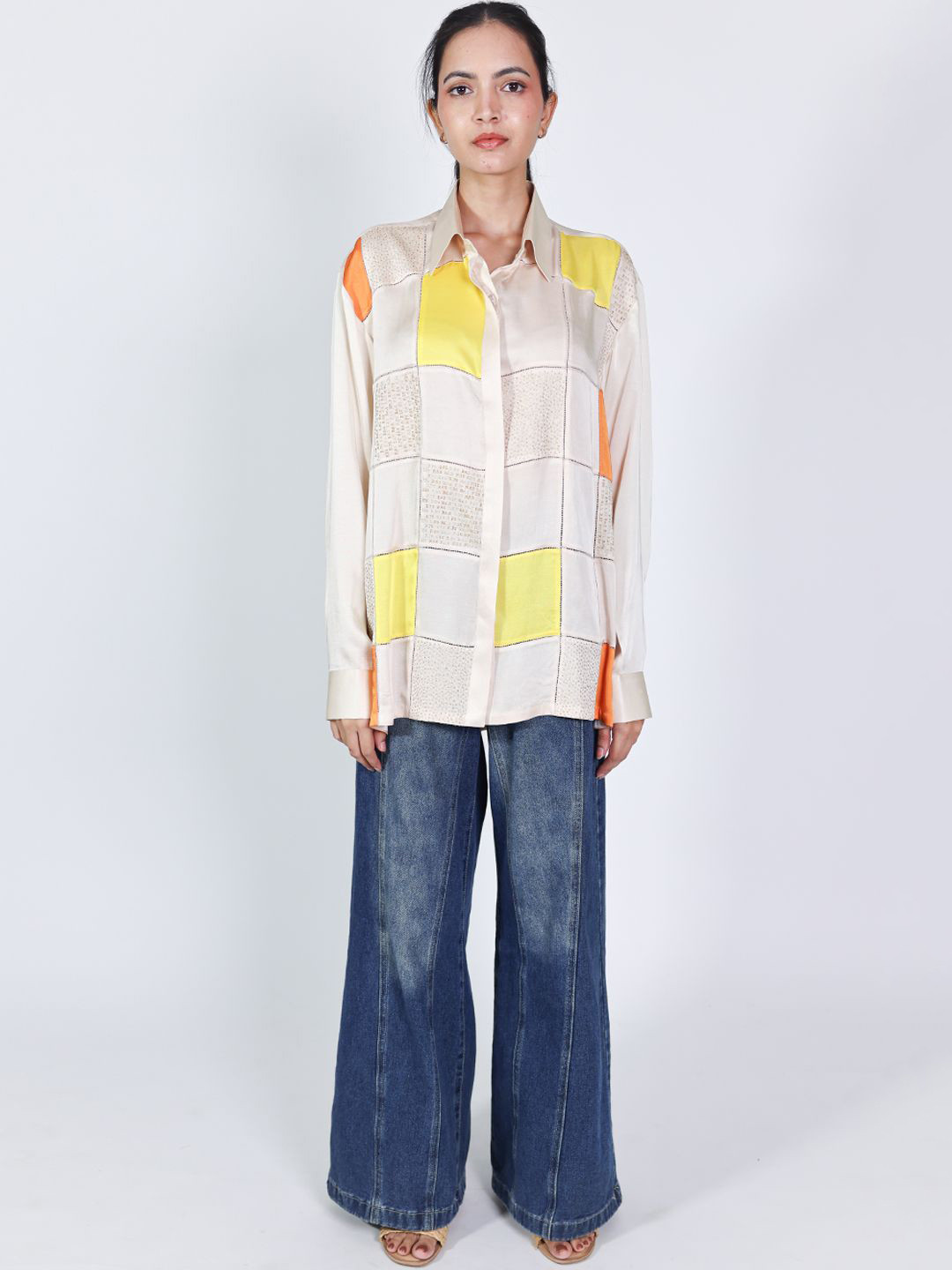 Arya Giri Tartan Checks Spread Collar Classic Relaxed Fit Casual Shirt