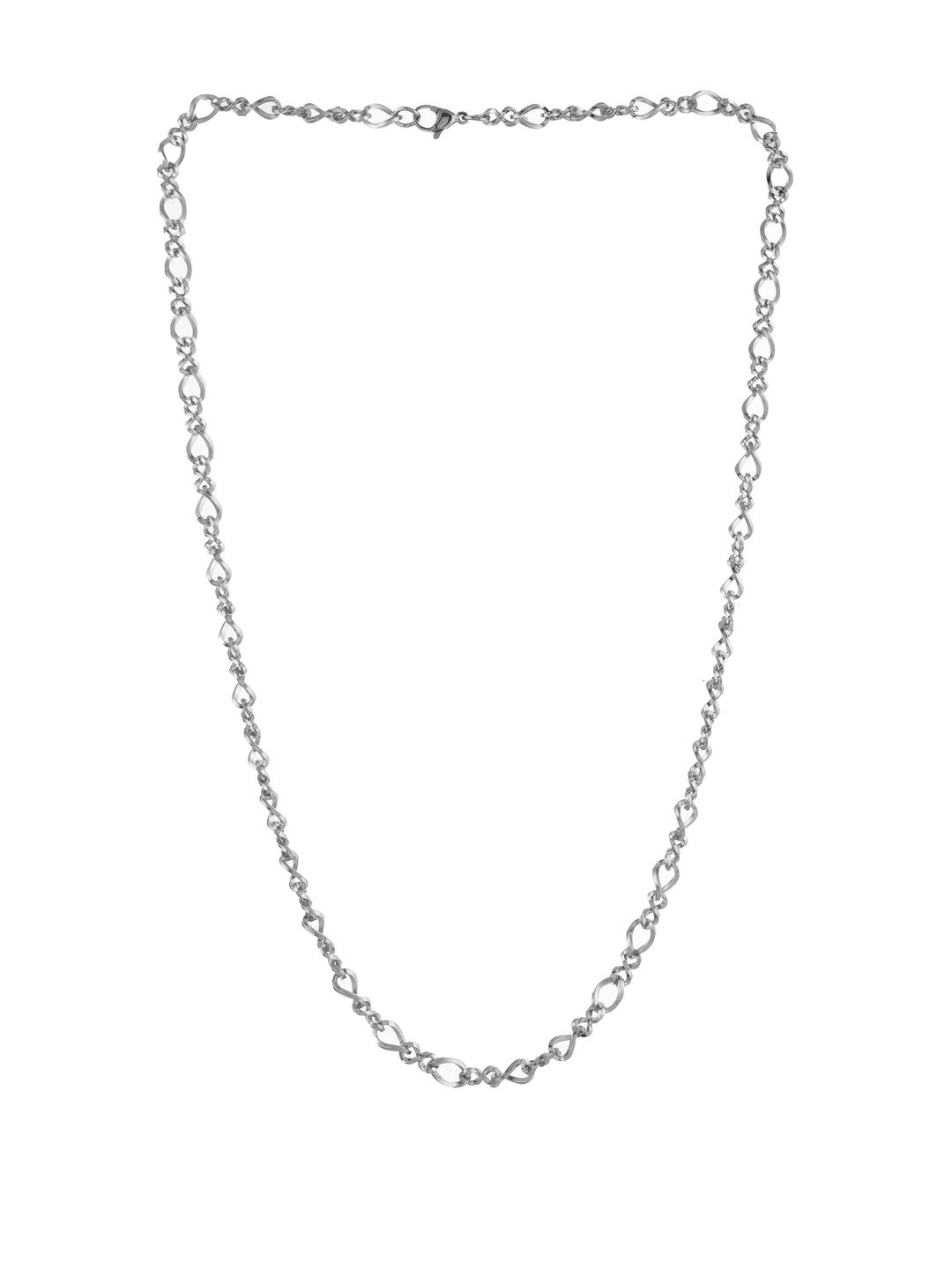 Roadster Men Stainless Steel Silver-Plated S-Hook Handcrafted Infinity Link Chain