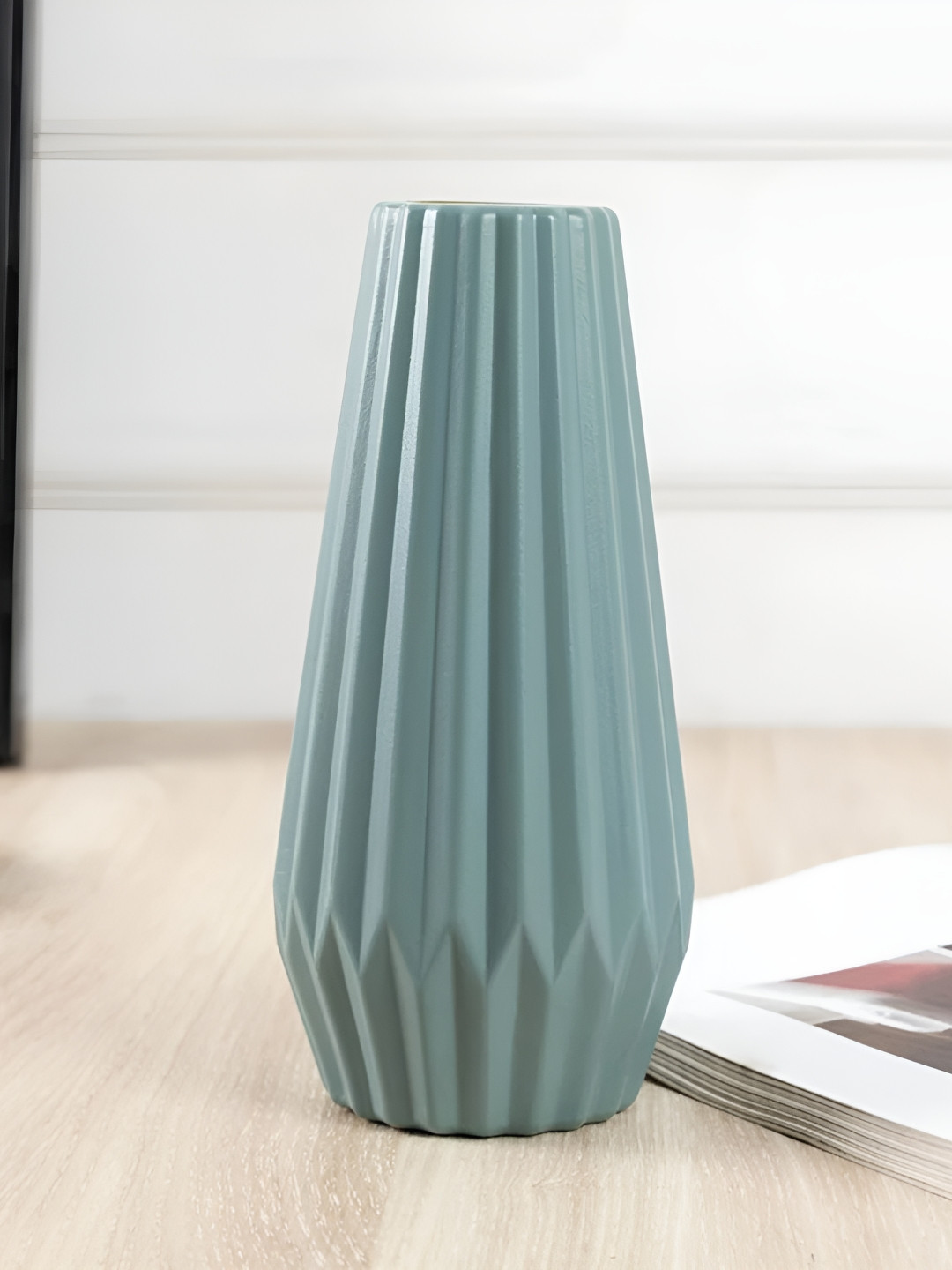 Ascension Fluorescent Green Textured Lightweight Tall Flower Vase