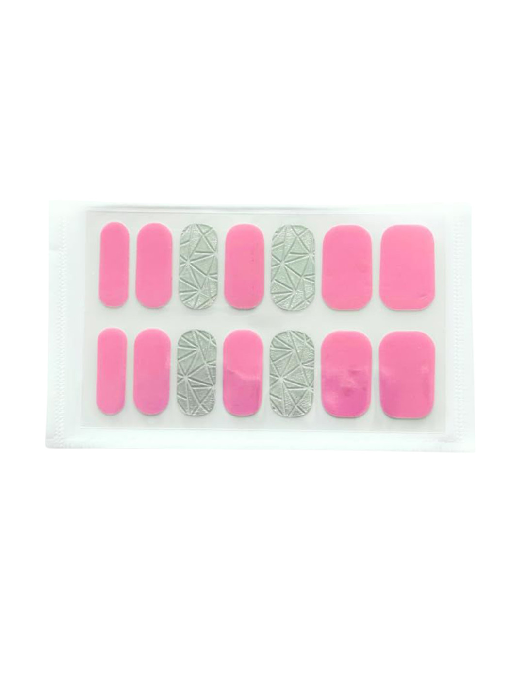 Hawtever Set Of 14  Long Lasting Quick Dry Nail Wraps - Pink Mirror