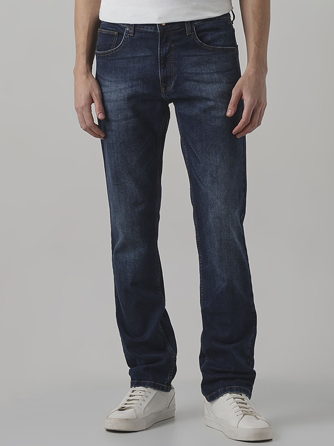 Mufti Men Straight Fit Mid-Rise Stretchable Jeans