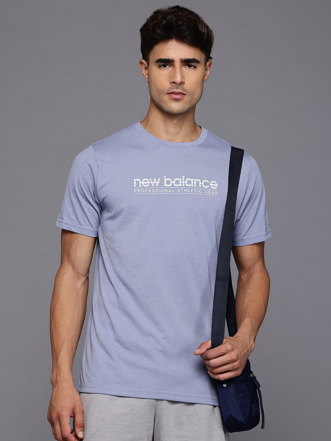 New Balance Brand Logo Printed Rapid-Dry Athletic Gear Sports T-shirt