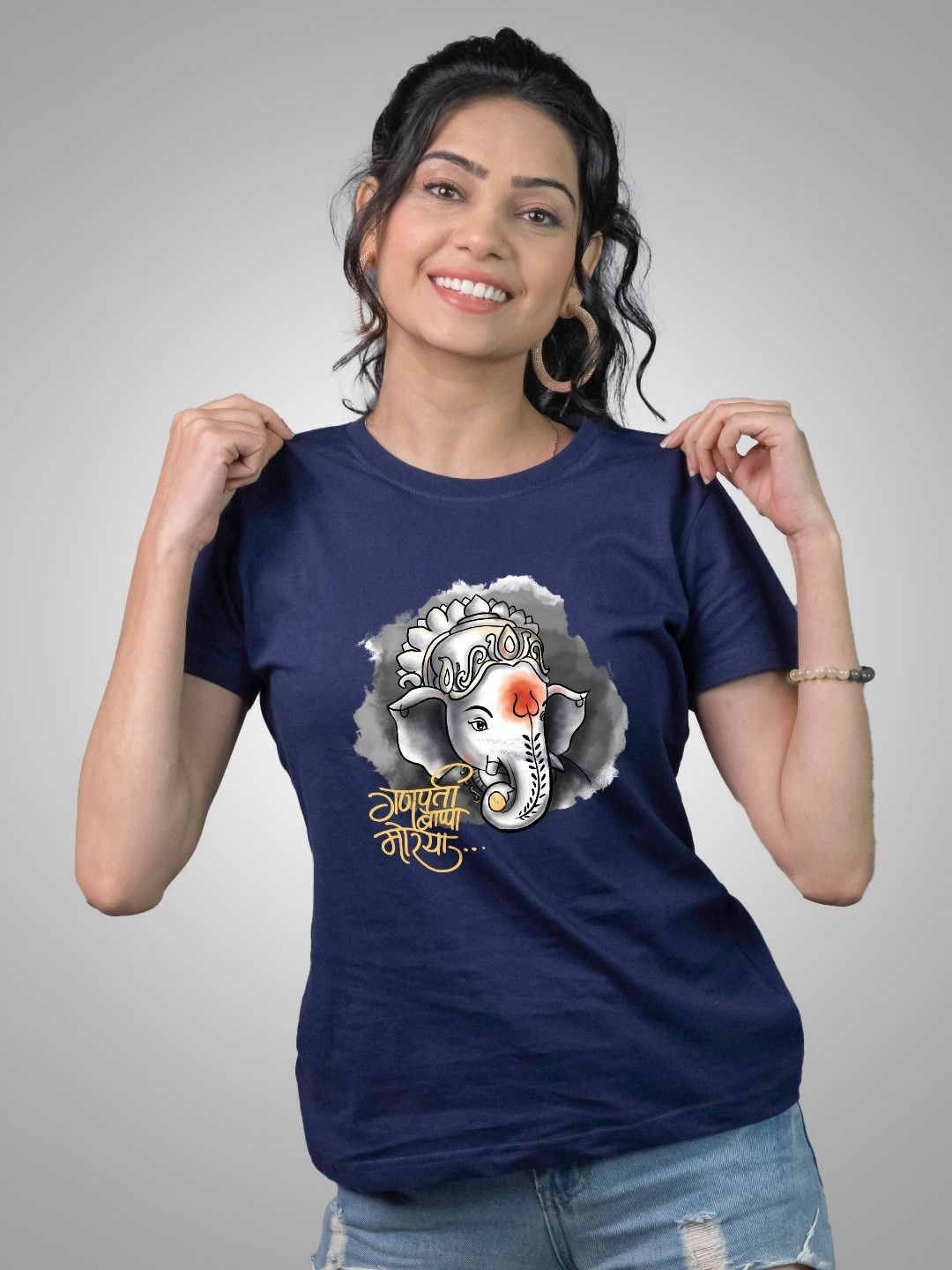 Tedhi Medhi Family Women Conversational Printed Round Neck Cotton Slim Fit T-shirt