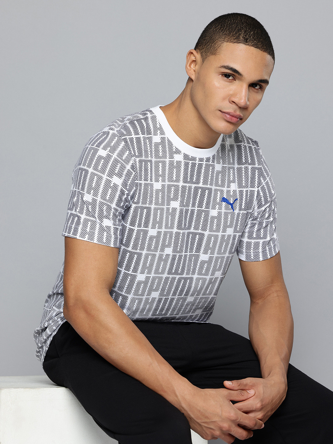 Puma Essentials Brand Logo All-Over Printed Pure Cotton T-shirt