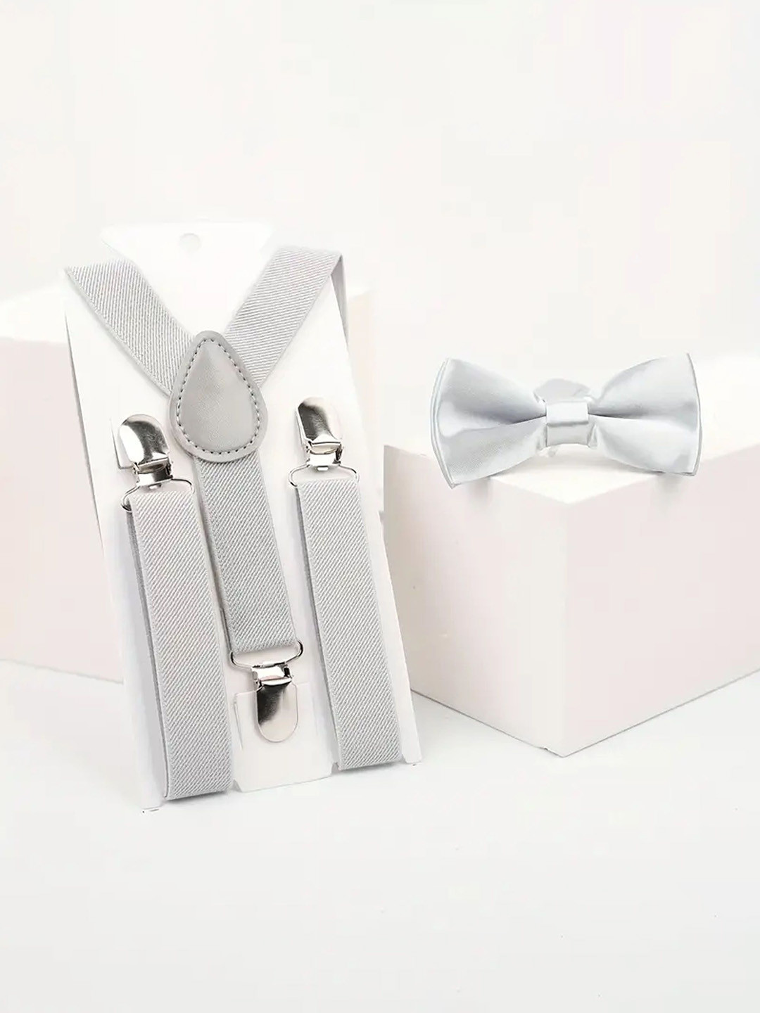 RR DESIGN Boys Striped Y-Back Suspenders With Bow Tie