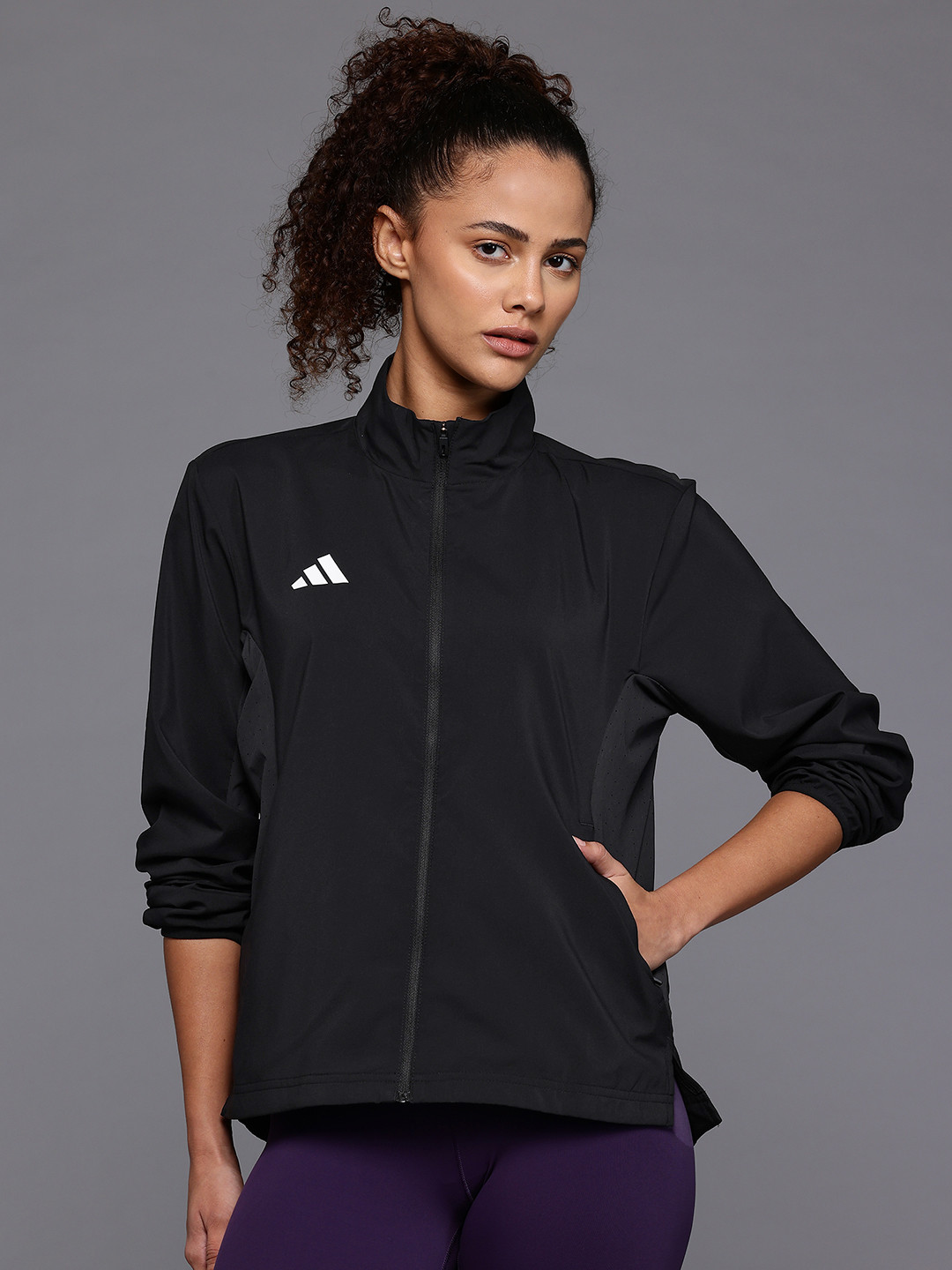ADIDAS Brand Logo Detail Running Sporty Jacket