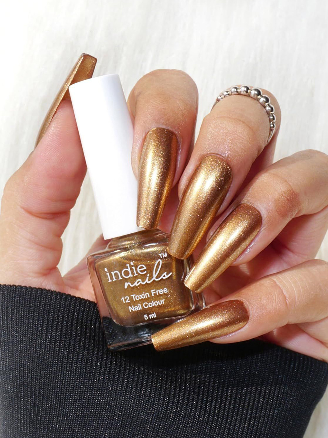 Indie Nails Pink Mauve Metallic Finish Long-Lasting Nail Polish