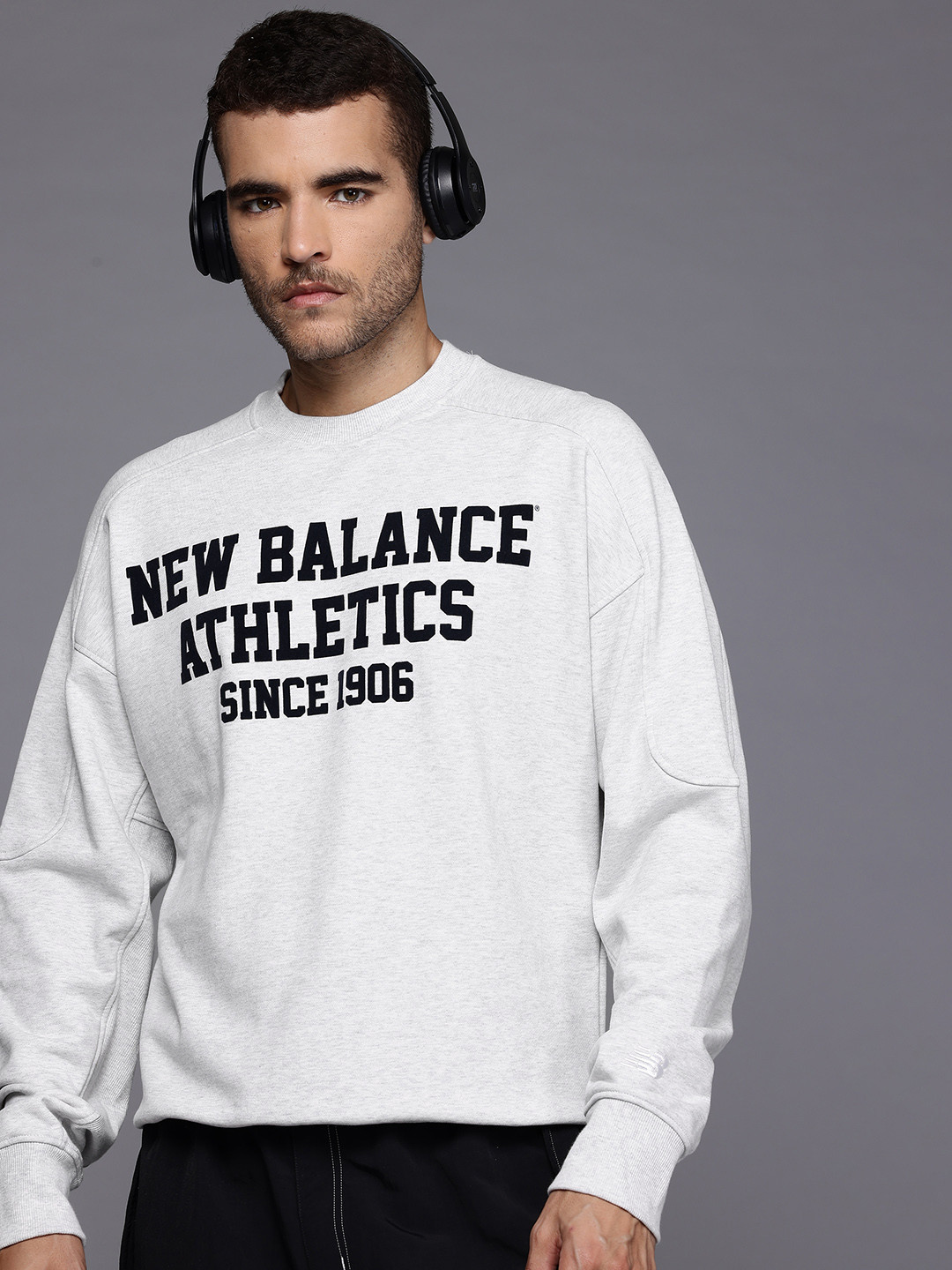New Balance Varsity French Terry Graphic Crew Printed Sweatshirt