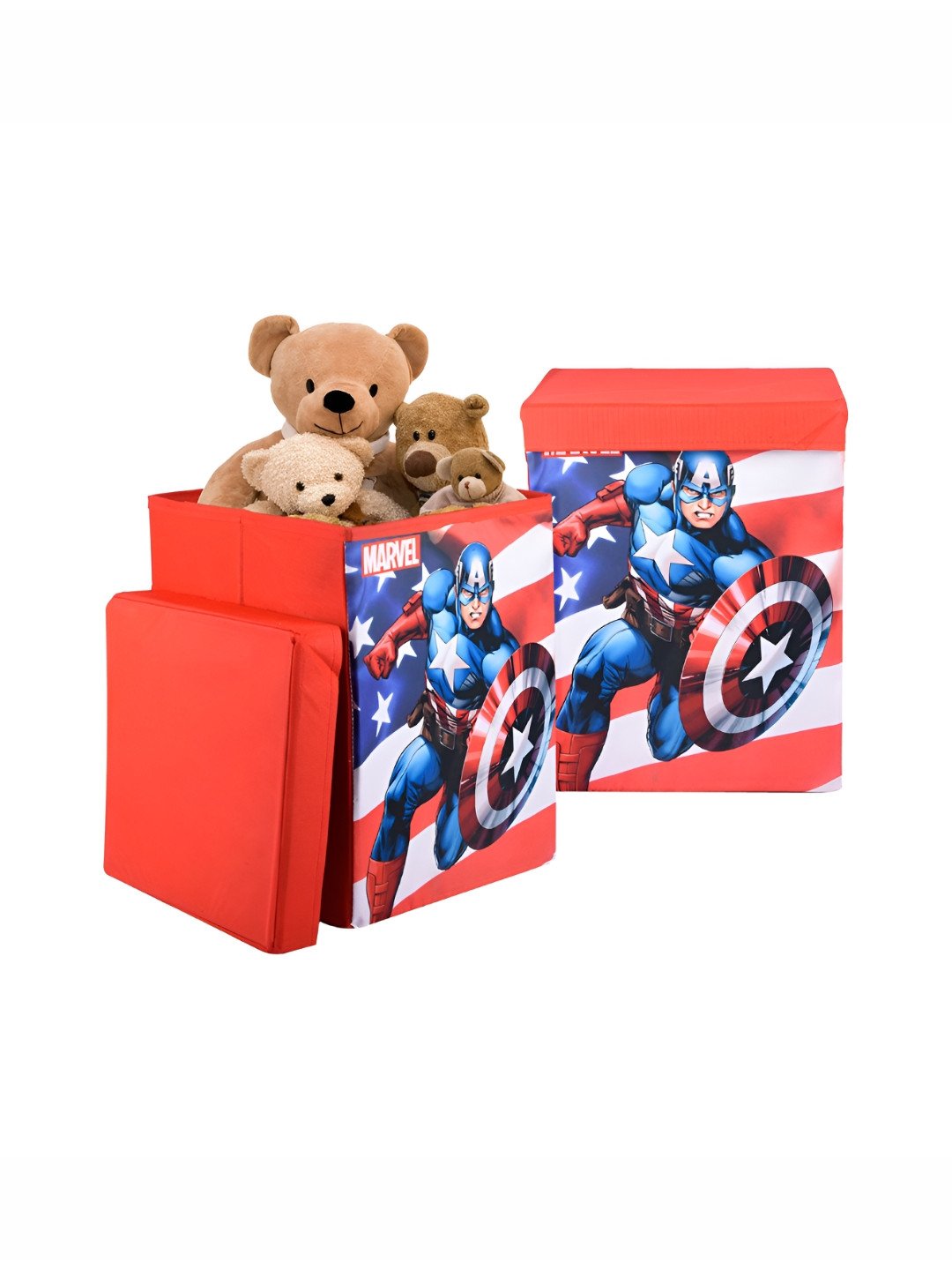 Aura Red & White 2 Pcs Marvel Captain America Multi-Utility Organisers With Lid
