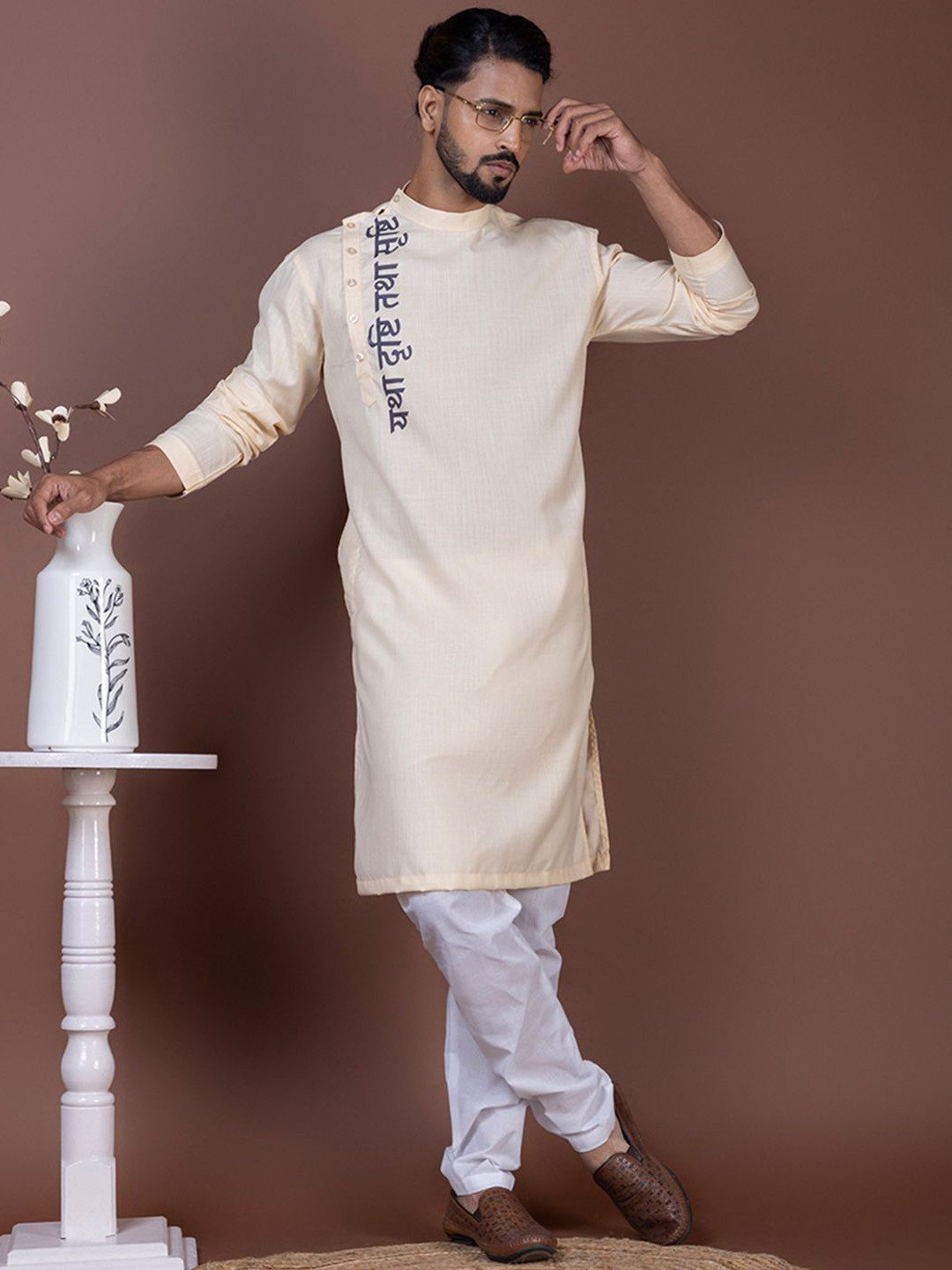 DEVOILER Men Graphic Printed Kurta with Pyjamas