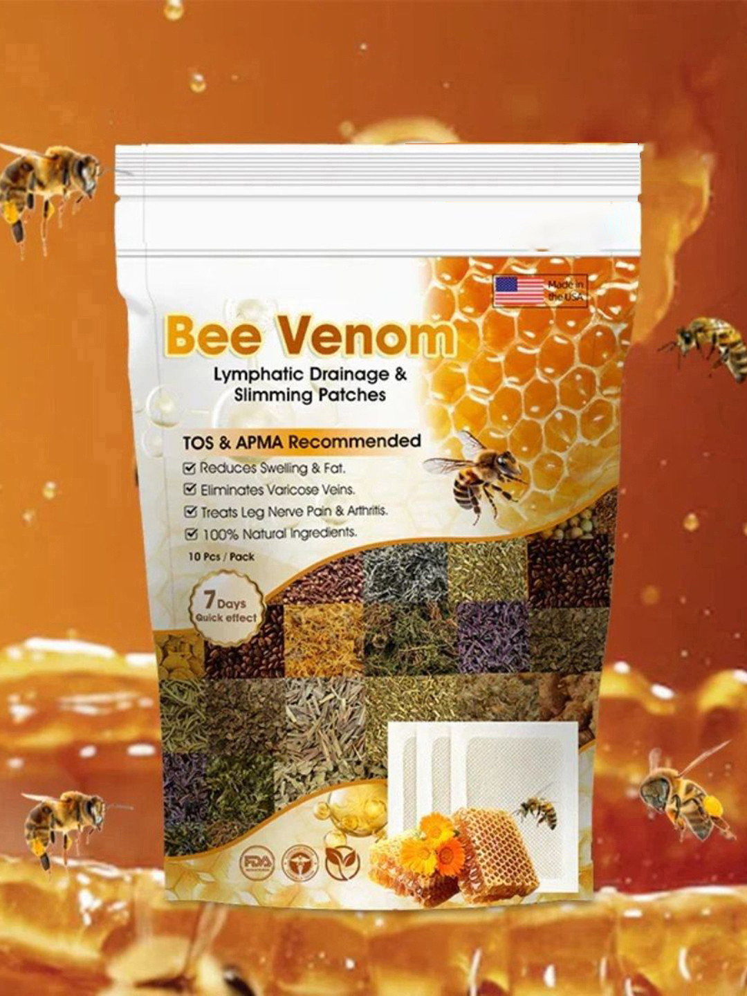 CHIWA Bee Venom Set Of 10 Foot Detox Patches