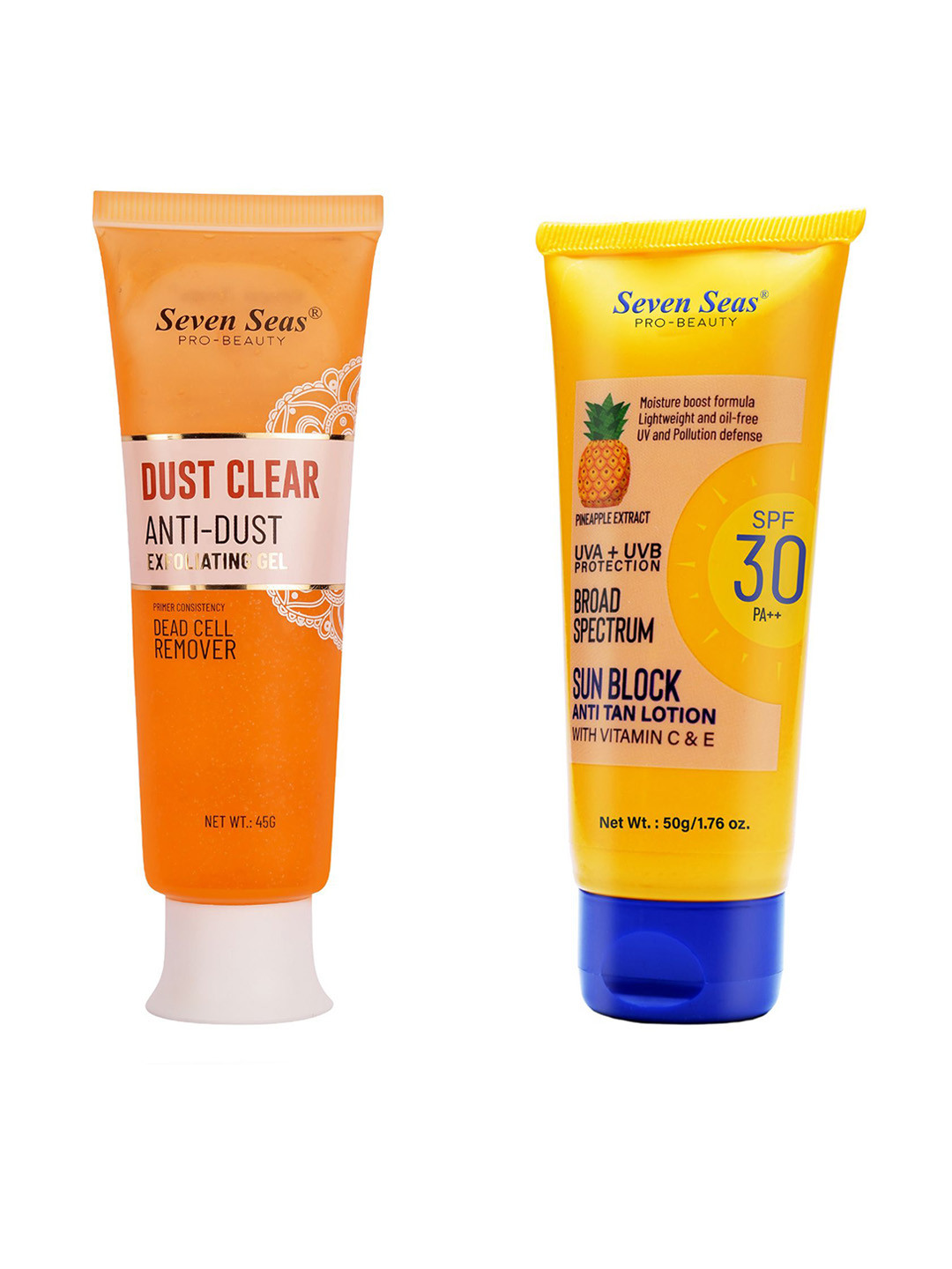 Seven Seas Set Of 2 Dust Clear Anti Dust Gel -45 g & Facial Cleanser Sunscreen-50 g