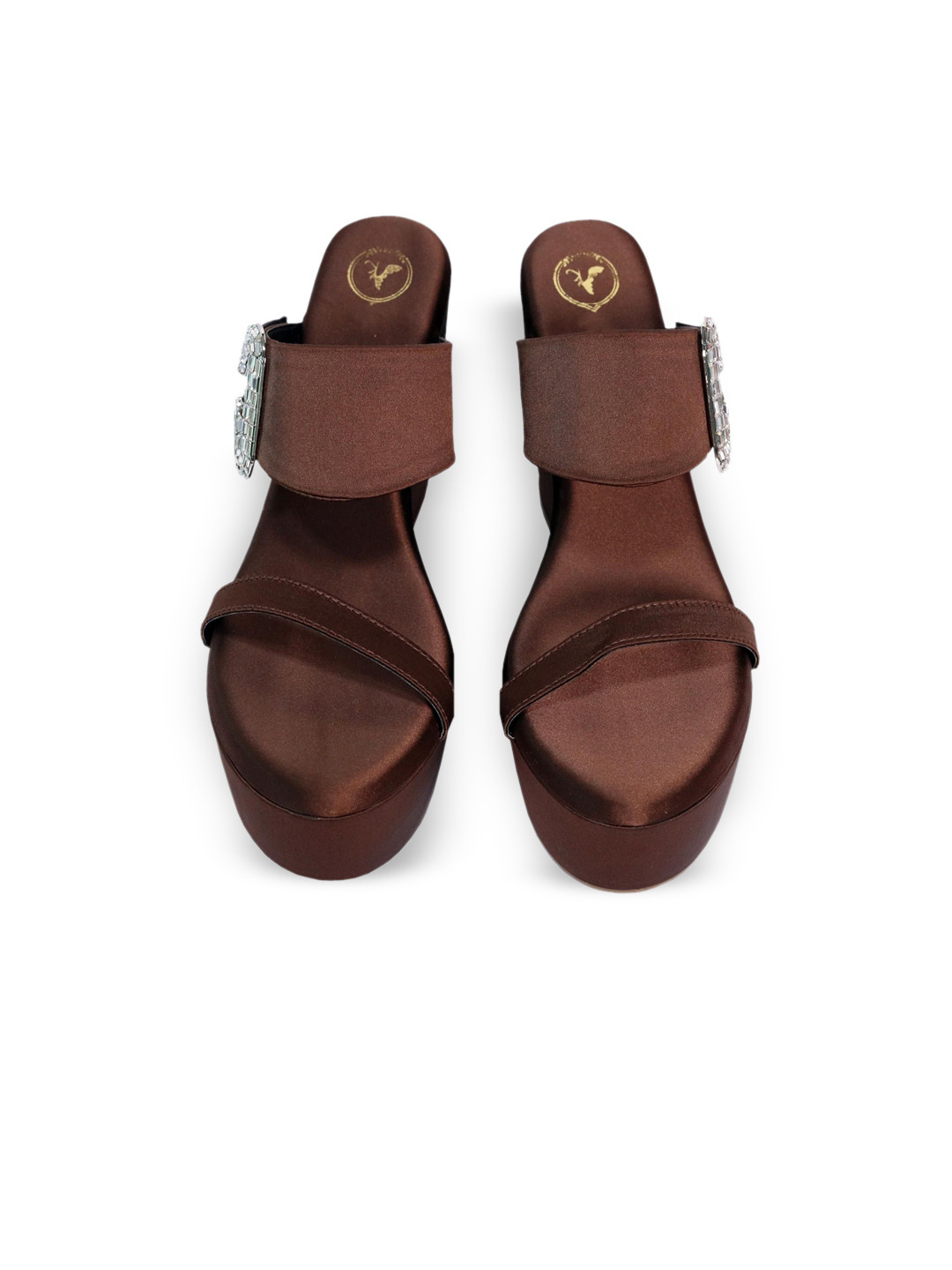 Sana K Luxurious Footwear Women Leather Party Wedge with Buckles