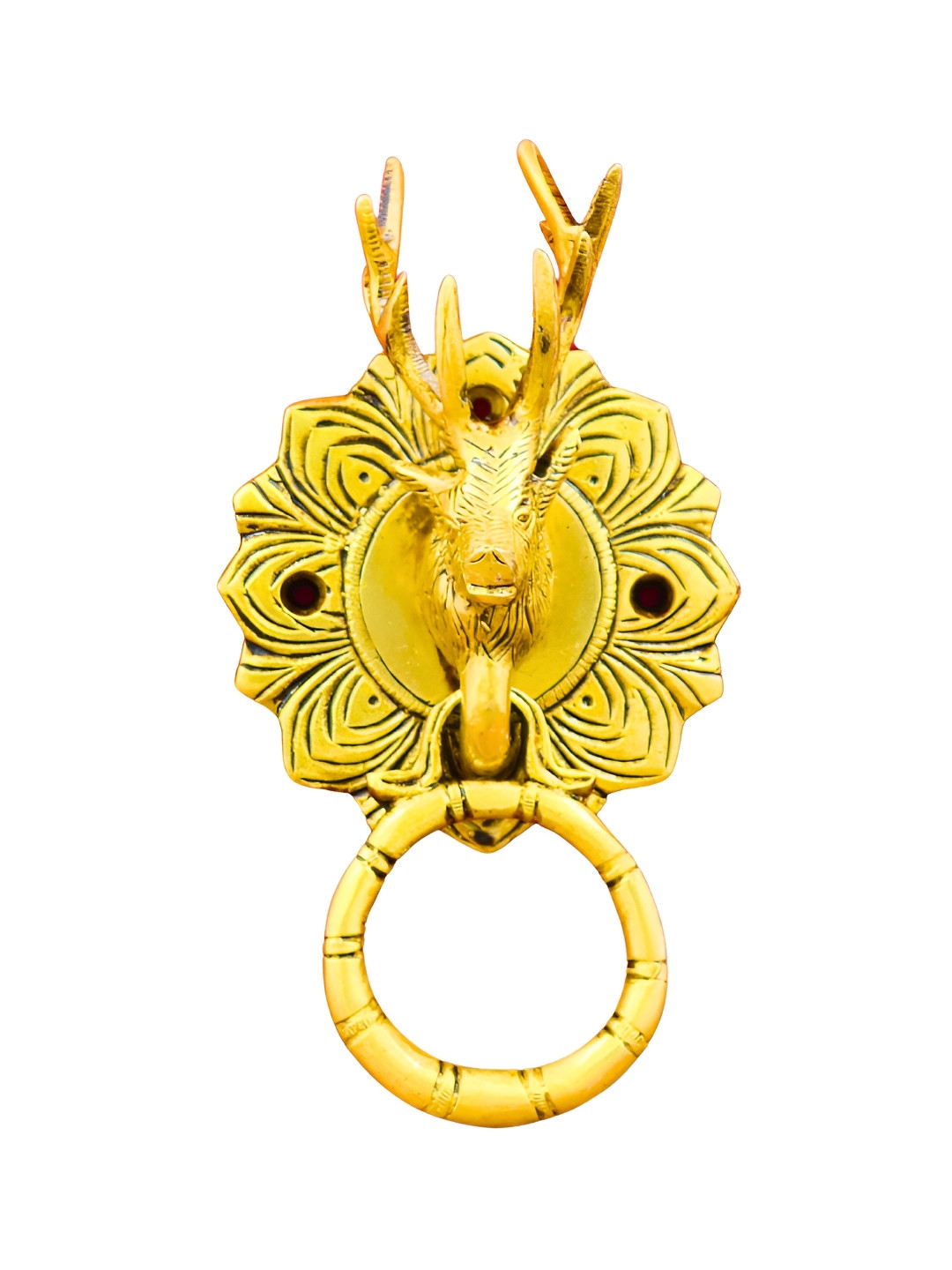 INTERNATIONAL GIFT Gold-Toned Deer Door Knocker Elegant & Durable Showpiece