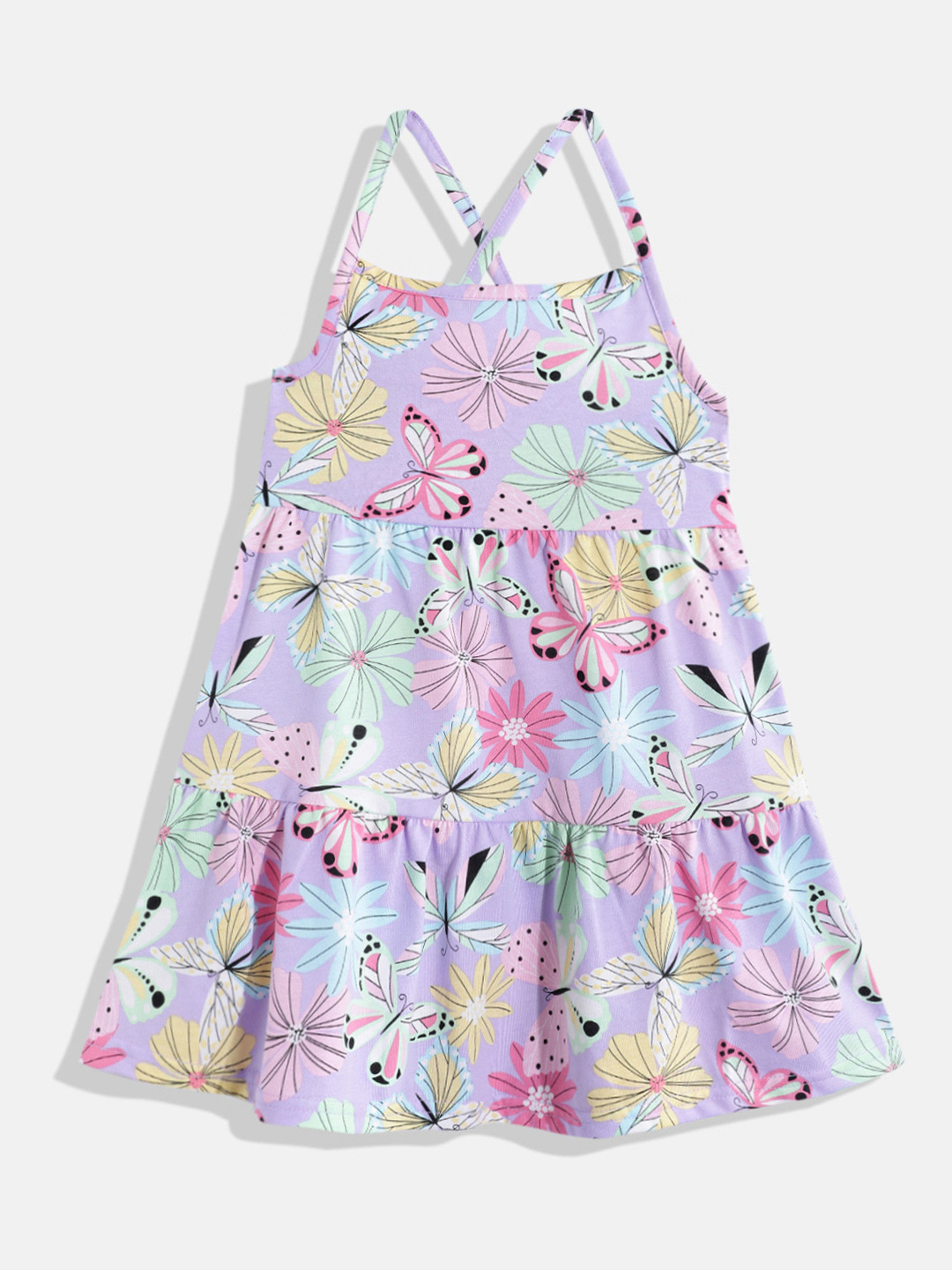 THE CHILDREN'S PLACE Floral Print Styled Back A-Line Dress