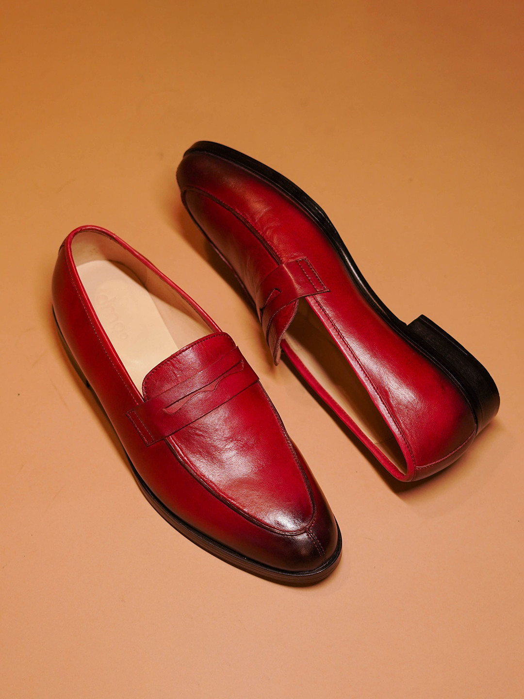 dmodot Bordo Men Leather Formal Loafers