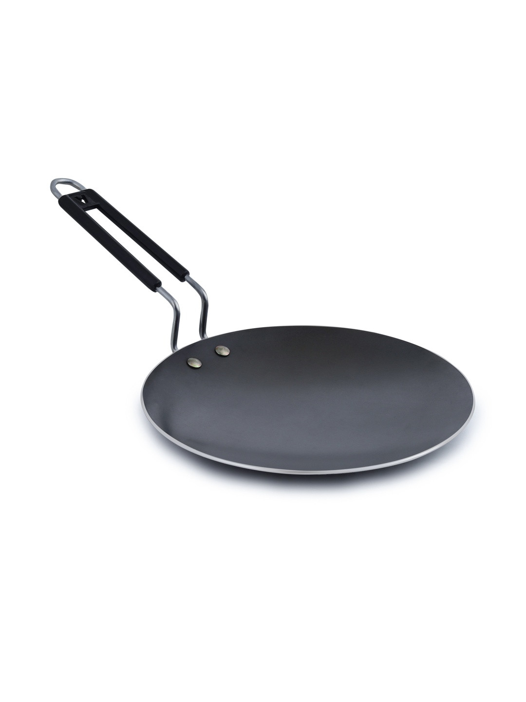 PTR Black Smooth Surface Stainless PVC Handle Durable Dishwasher Friendly Iron Tawa