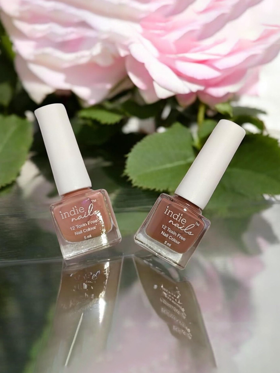 Indie Nails Women Pack of 2 Gleaming Nude Nail Paint