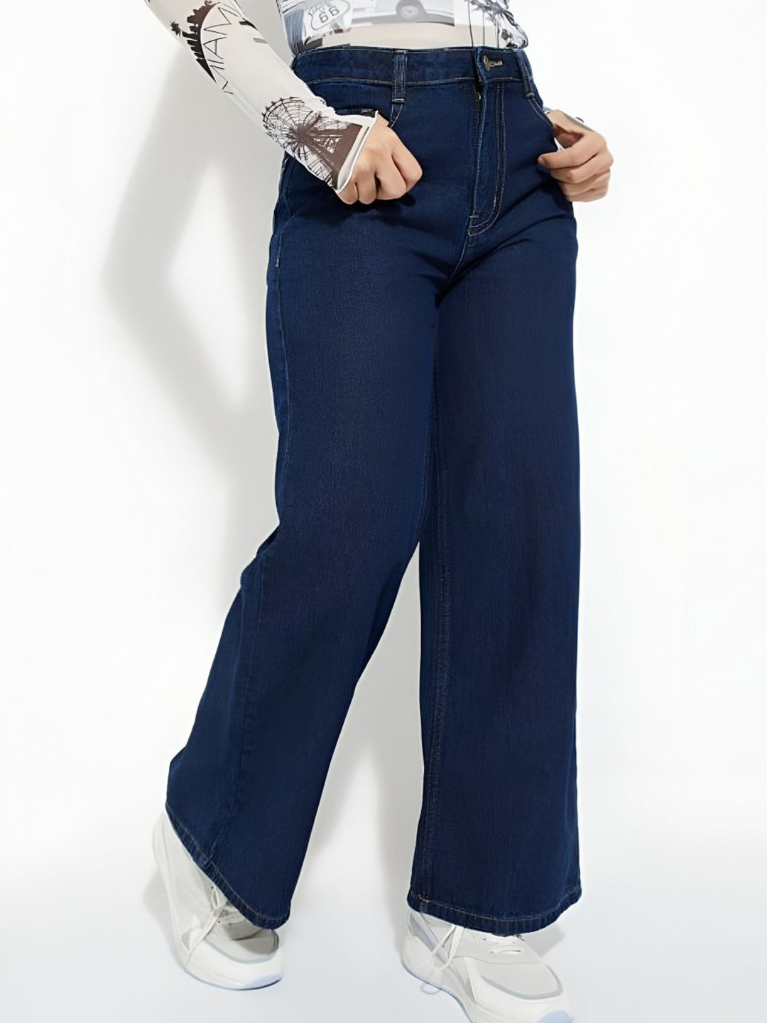 The Rivvrs co Women Straight Fit High-Rise Jeans