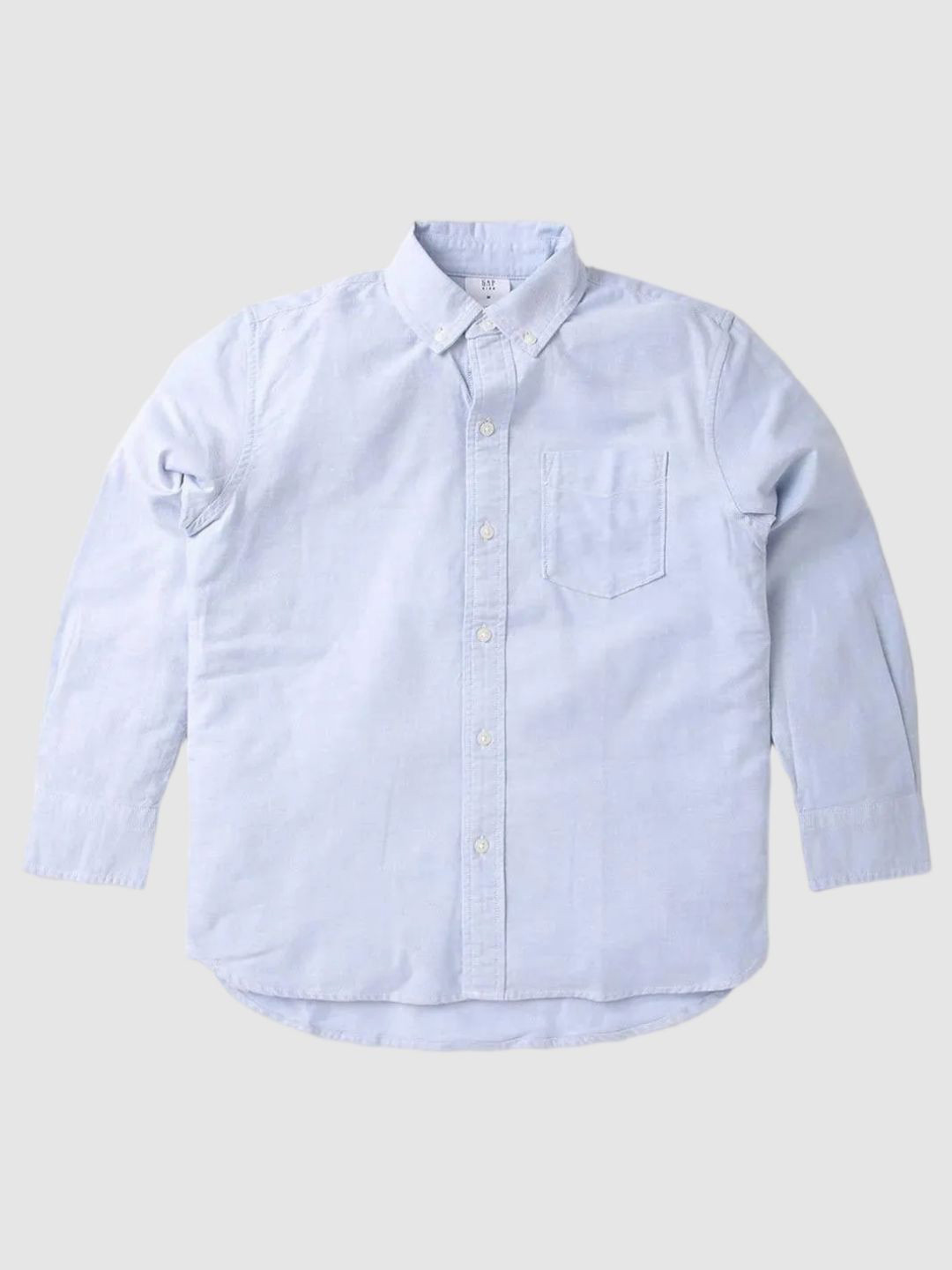 GAP Boys Cotton Blue Solid Button-Down Shirt