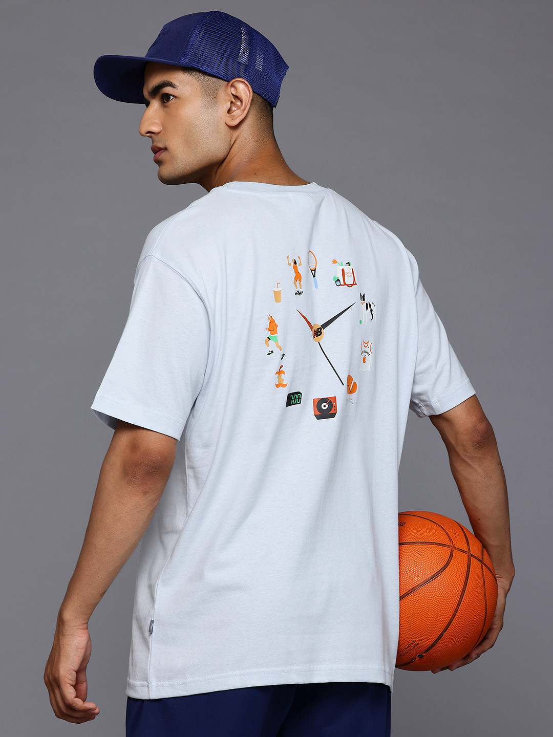 New Balance X Drake Cereal Clock Printed Drop-Shoulder Sleeves Pure Cotton T-shirt
