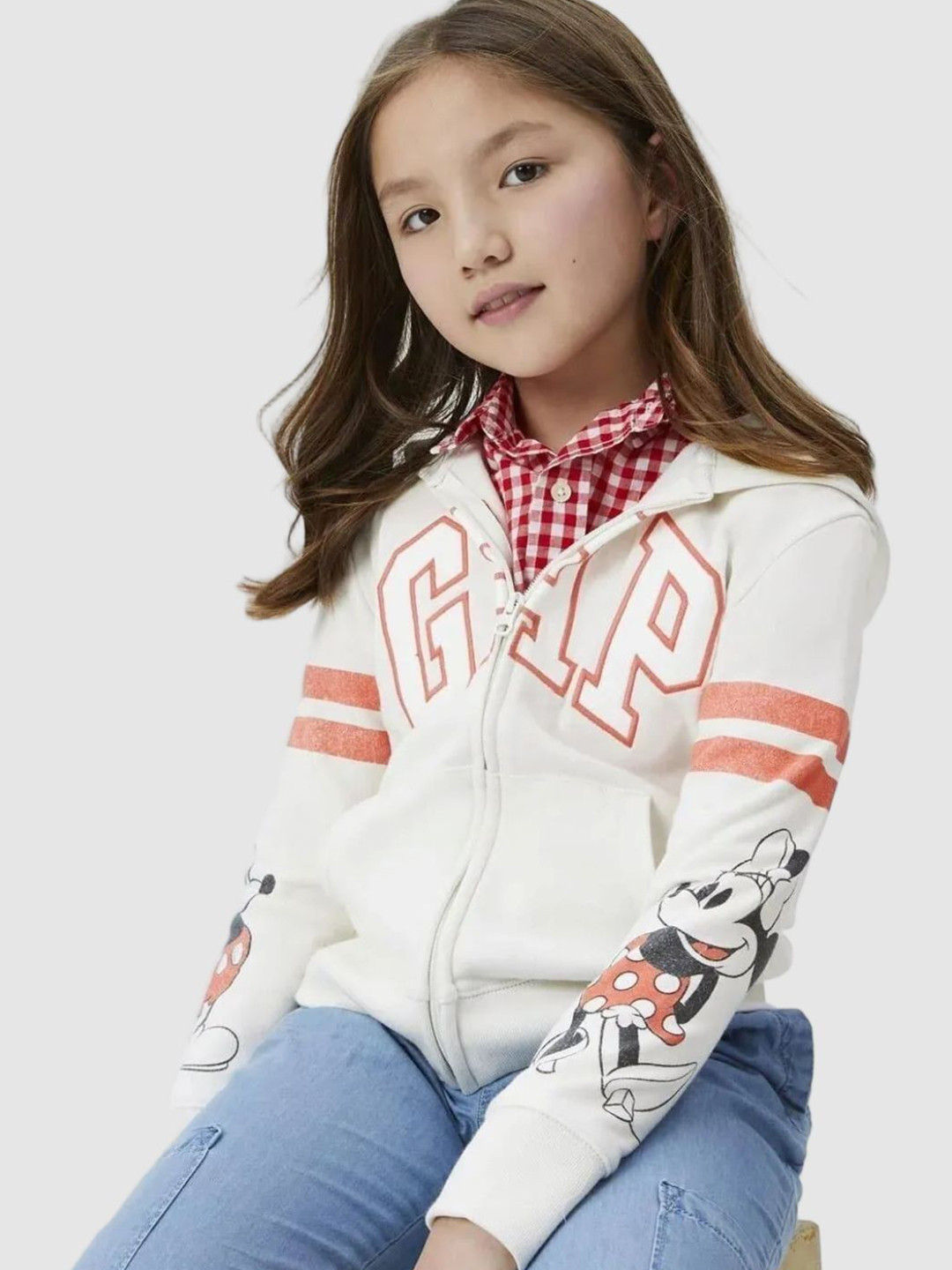 GAP Girls Minnie Mouse Print Hooded Sweatshirt