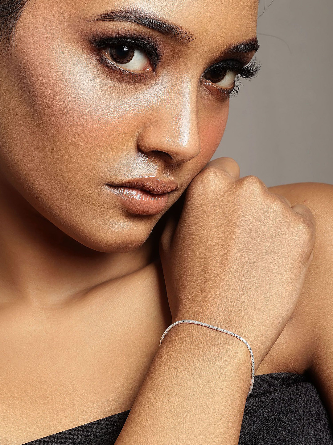 Tweov 925 Sterling Silver Rhodium-Plated Oxidized Brick Design Bracelet