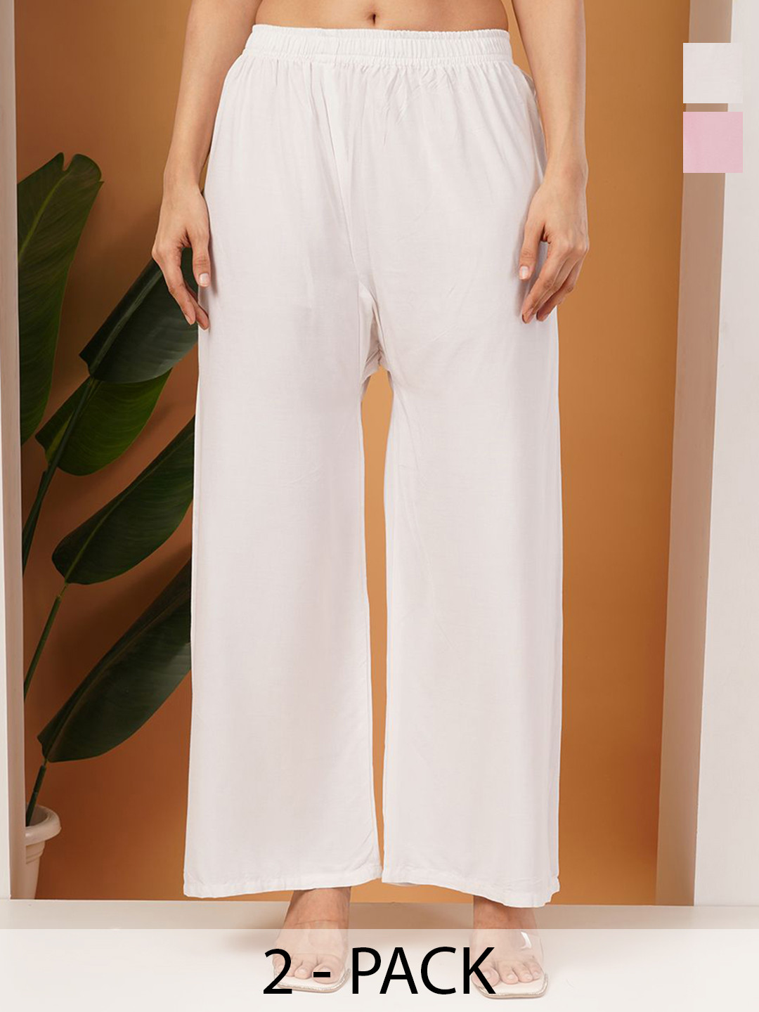 LEGITLOOKS Women Pack of 2 Ethnic Flared Palazzos