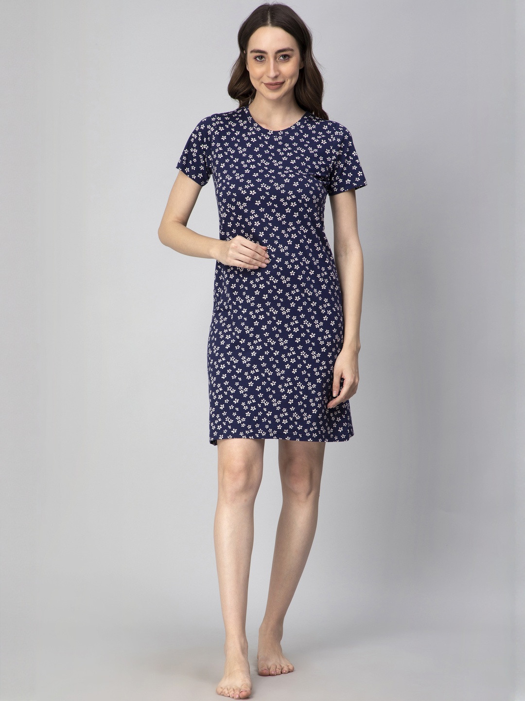 Nihsamah Viscose Printed Nightdress