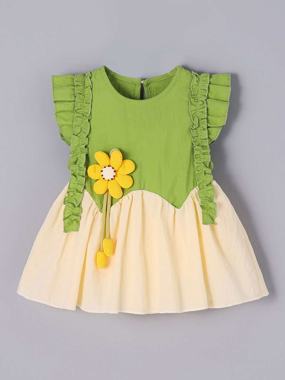 Hopscotch Girls Floral Ruffle Dress Onesie