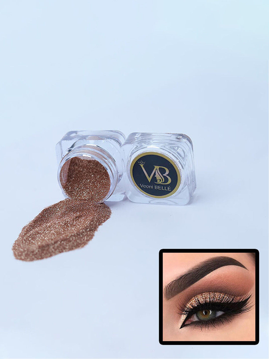Veoni BELLE Power Shimmer Illuminator HD Holographic Eyeshadow Glitter 5g - Rose Gold 17