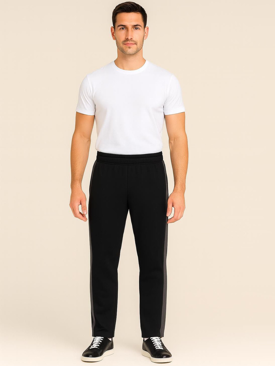 Apraa & Parma Men Side Panel Detail Mid-Rise Track Pants