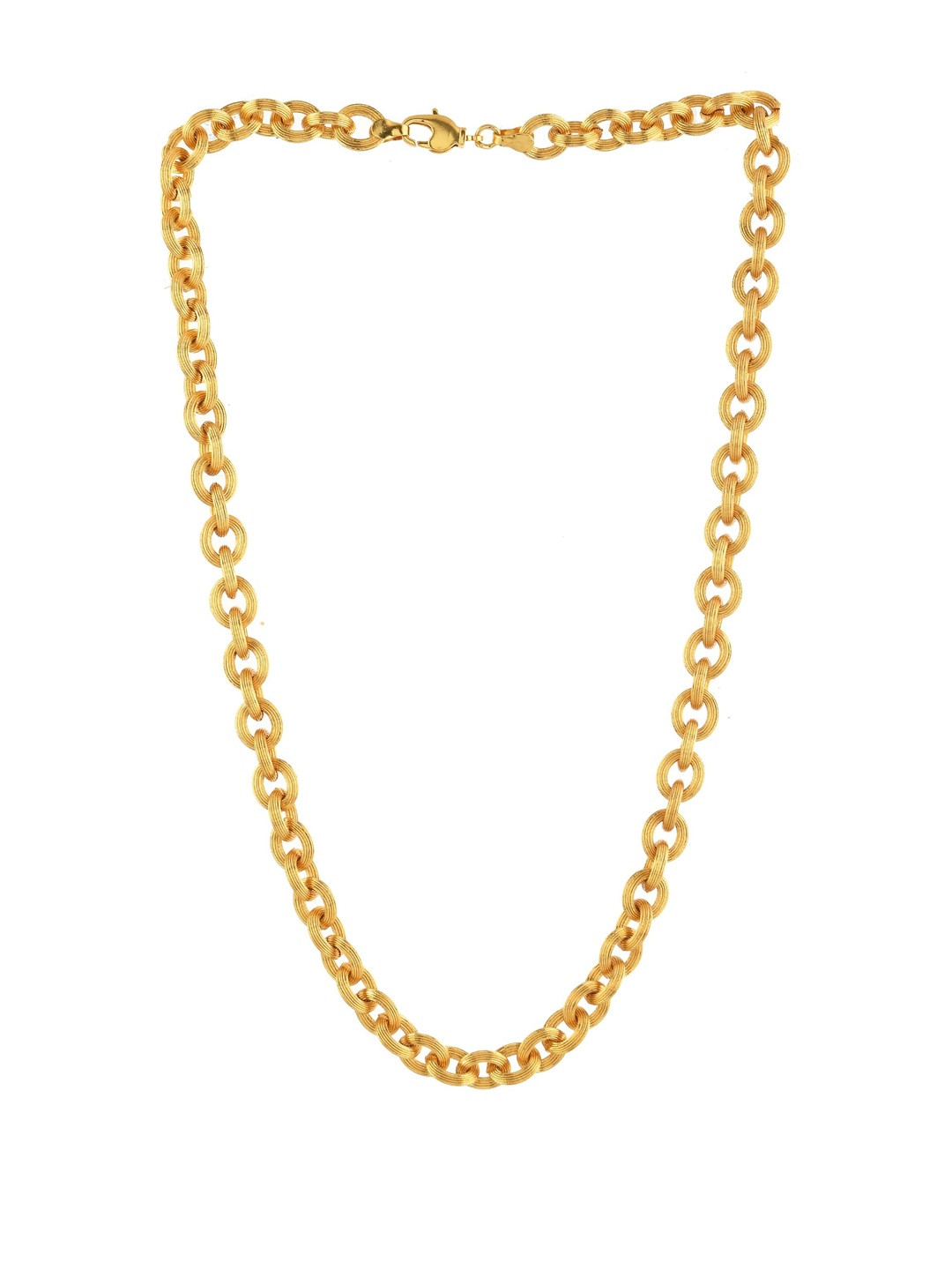 Roadster Men Gold-Toned Textured Rolo Link 45 Cm Chain Necklace