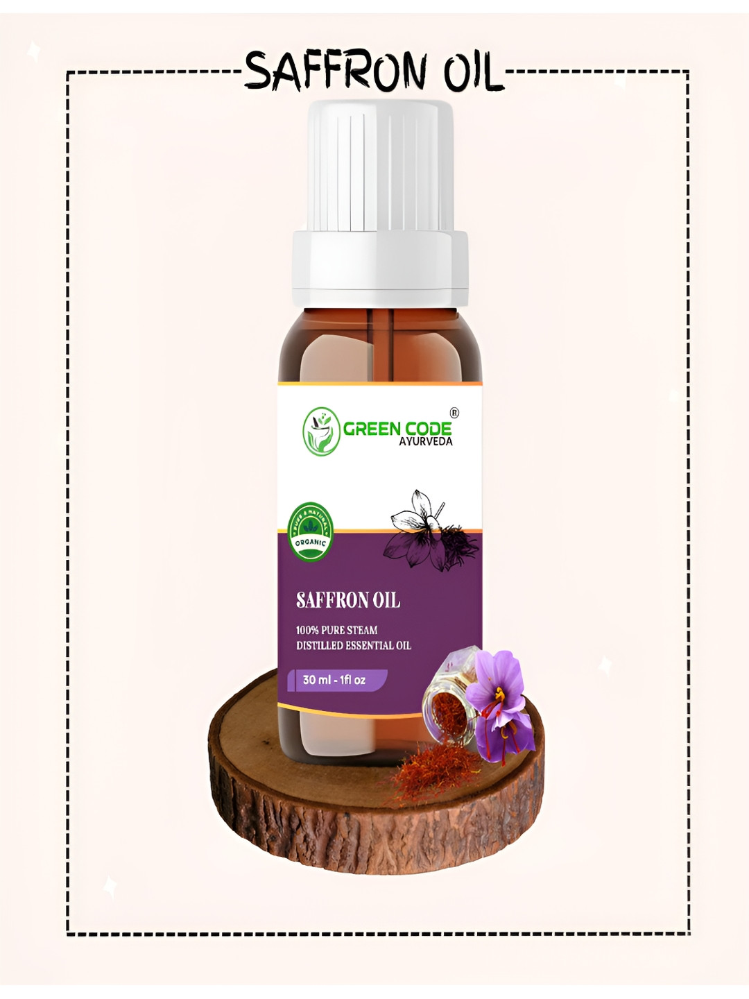 GREEN CODE AYURVEDA Saffron Essential Oil - 30 ml